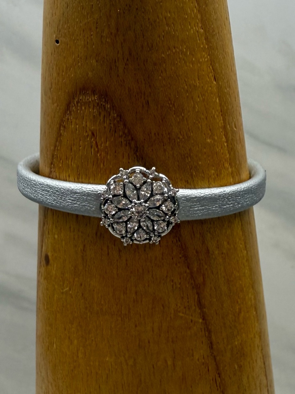 Silver Crystal Cluster Bracelet